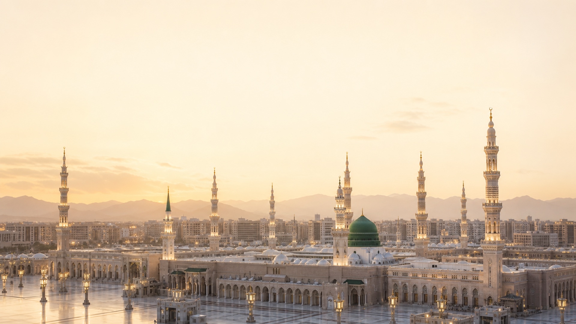 Pemandangan Masjid Nabawi di Madinah
